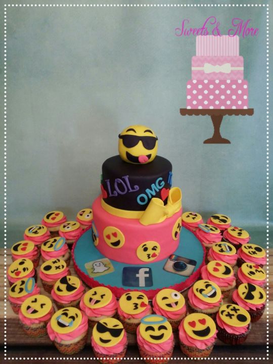 Emoji Birthday Cake Cupcakes