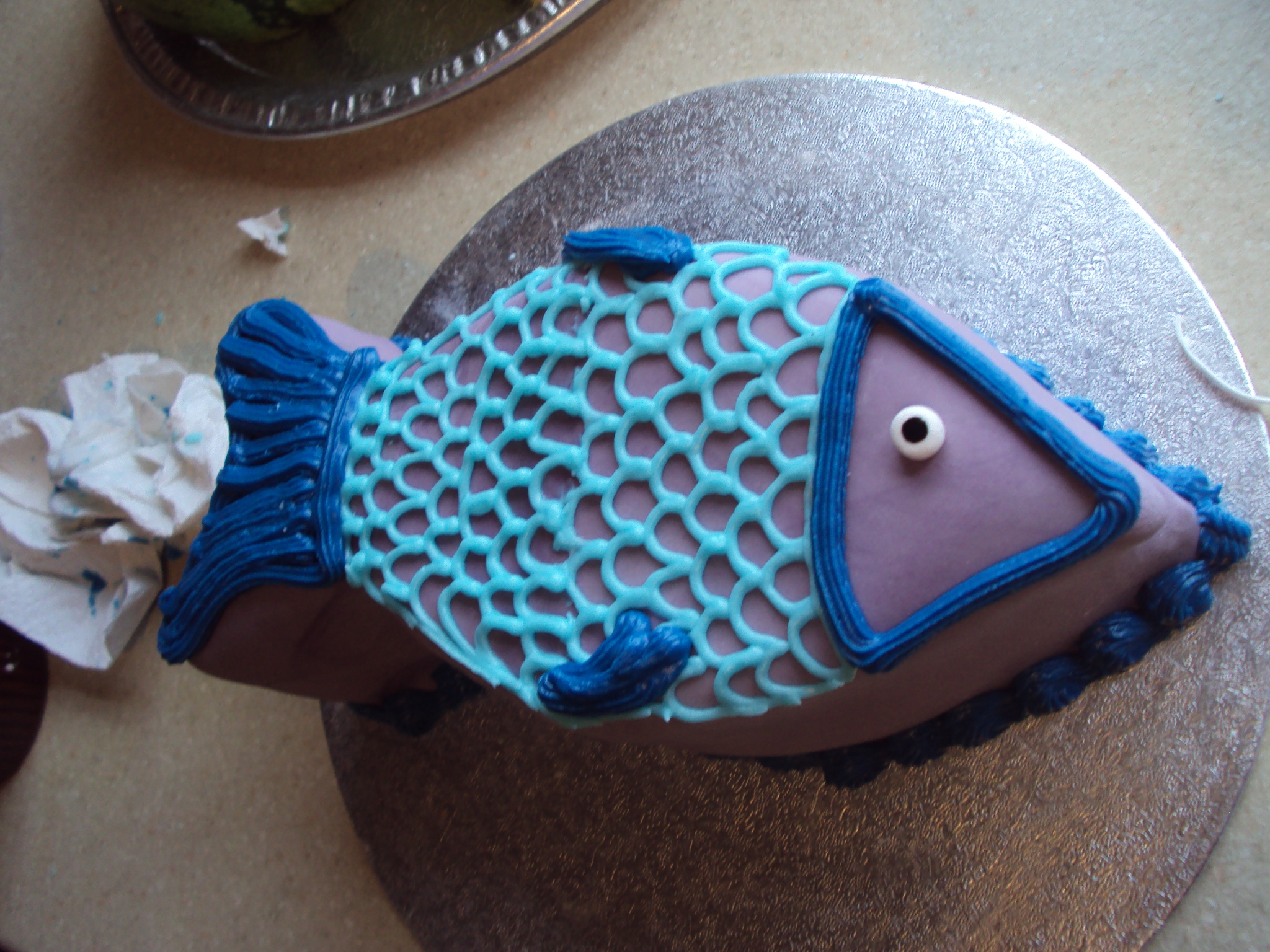 Fish Shaped Birthday Cake