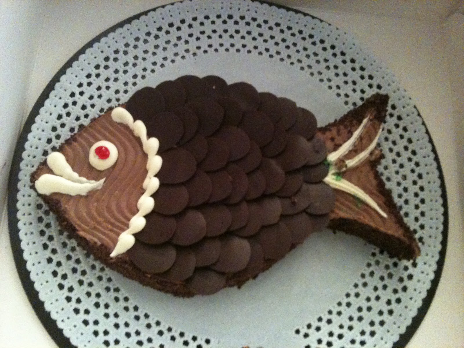 Fish Shaped Birthday Cake