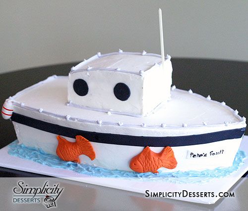 Fishing Boat Birthday Cake