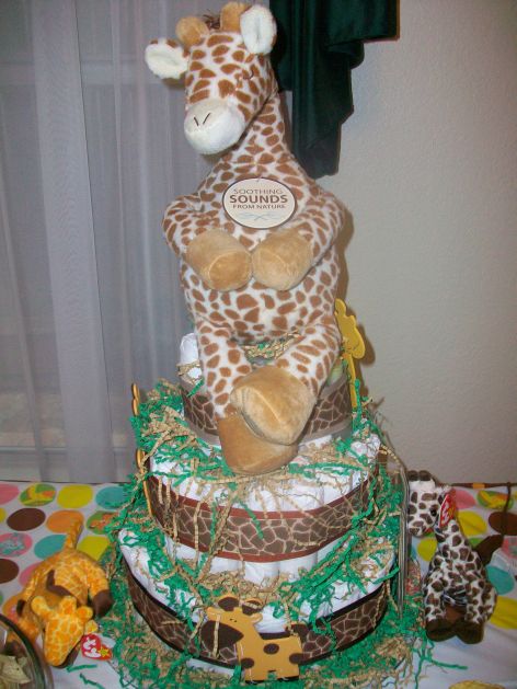 Giraffe Baby Shower Diaper Cake