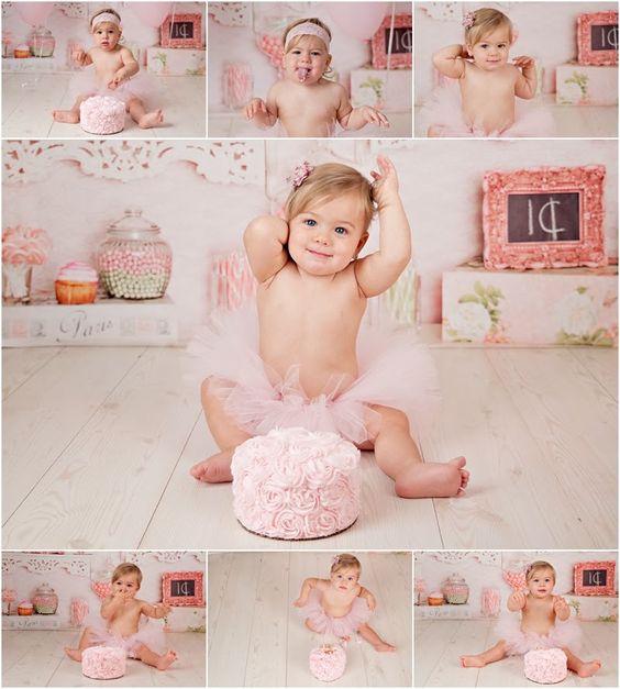 Girl 1st Birthday Smash Cake