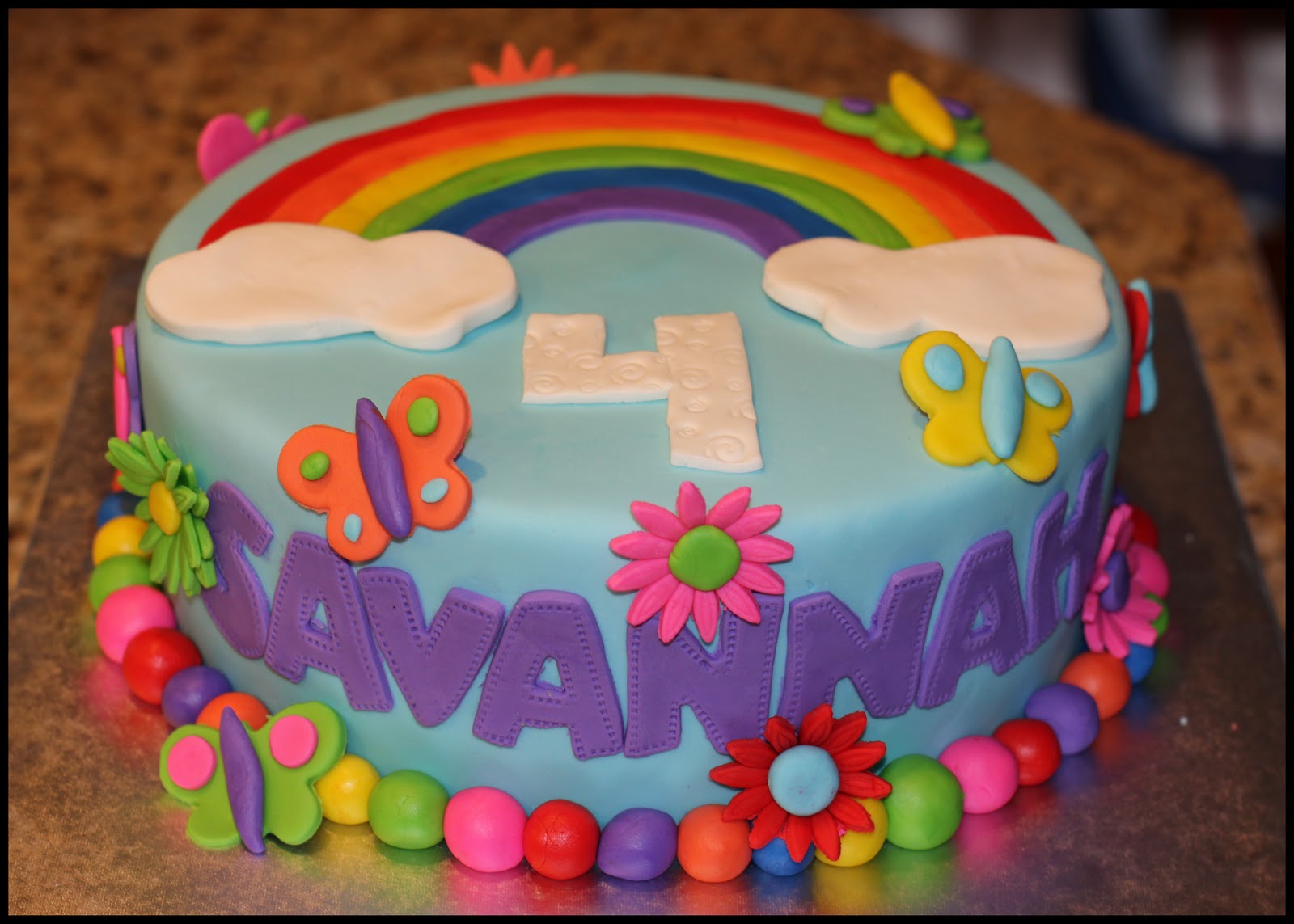 Girls Rainbow Birthday Cake