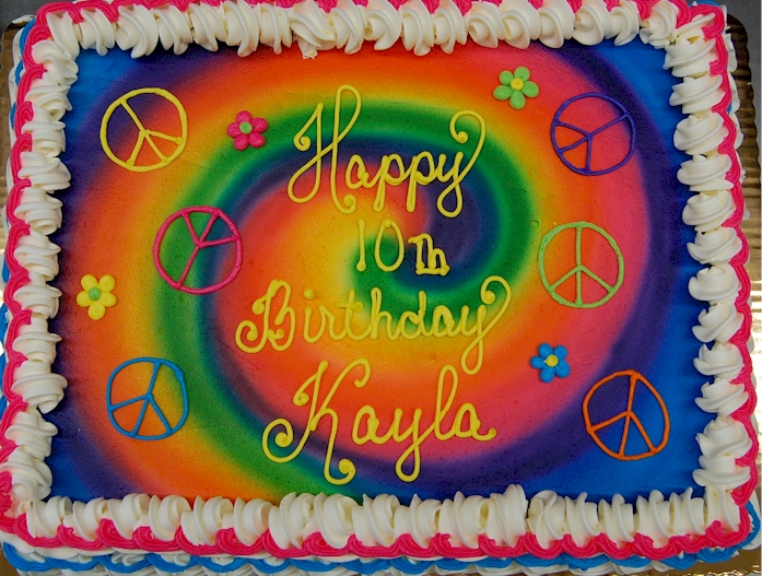 Girls Tie Dye Birthday Cake