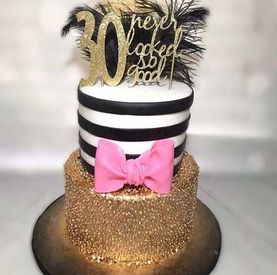 Gold 30th Birthday Cake