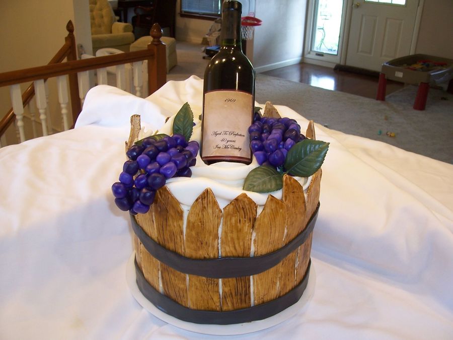 Happy Birthday Wine Bottle Cake