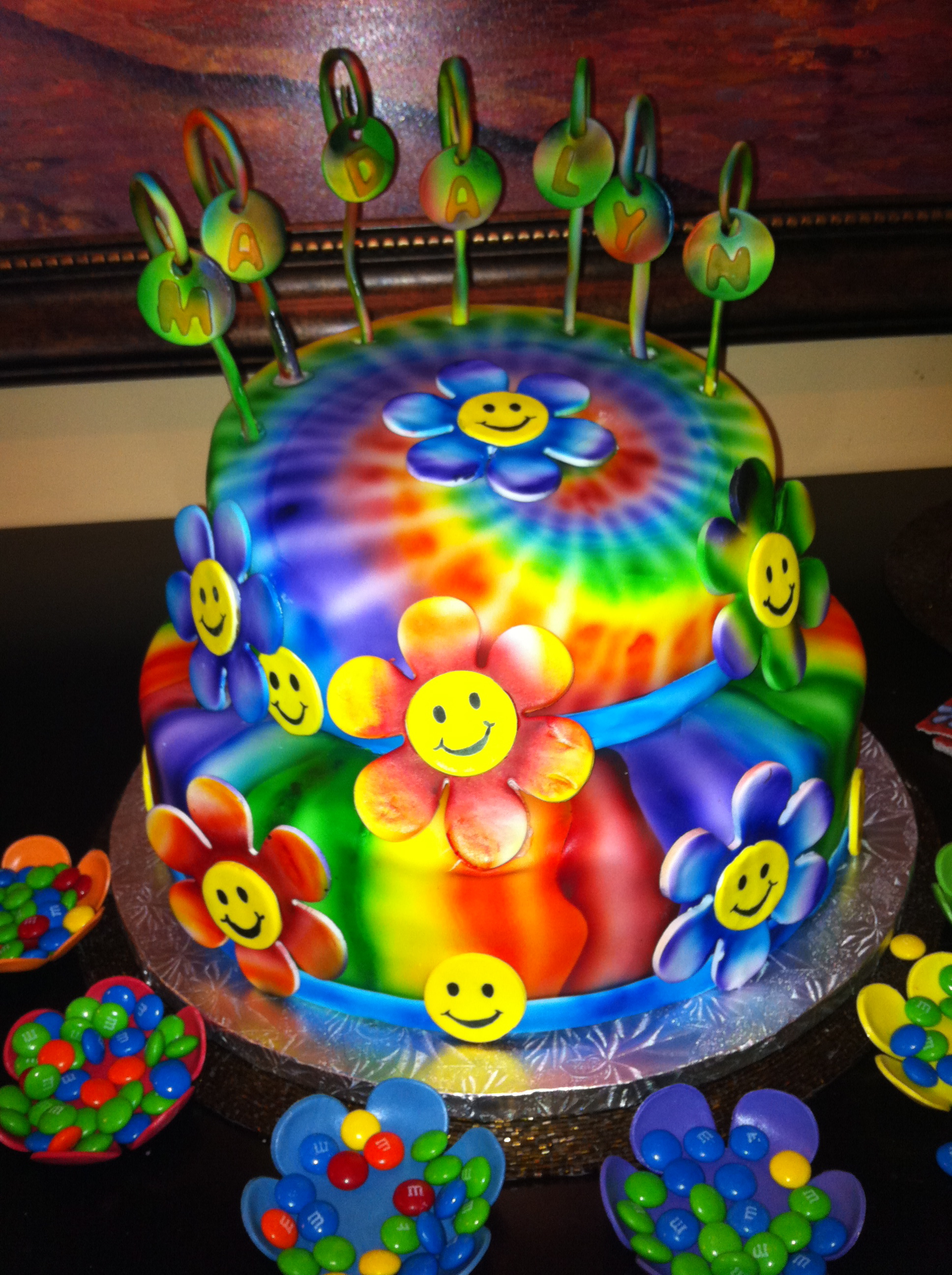 Hippie Tye Dye Birthday Cake