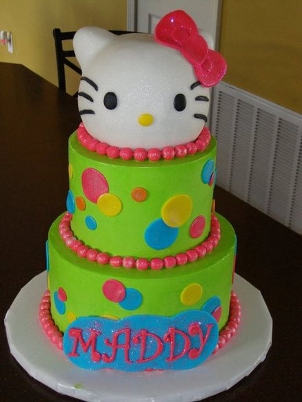 Lime Green Hello Kitty Cake