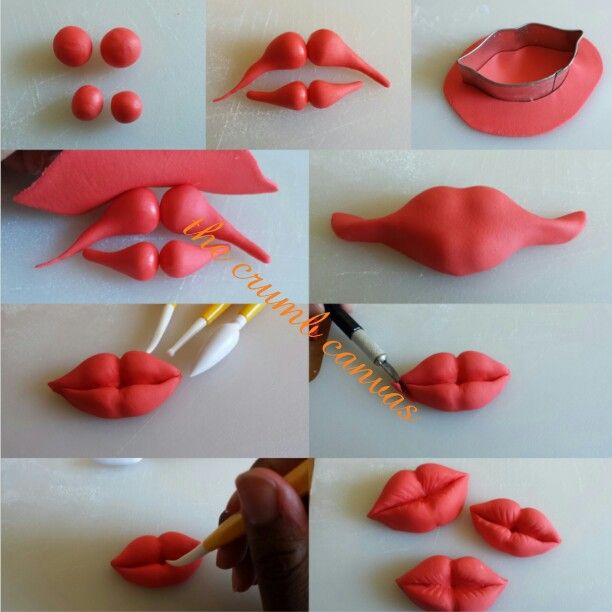 Lips Fondant Tutorial