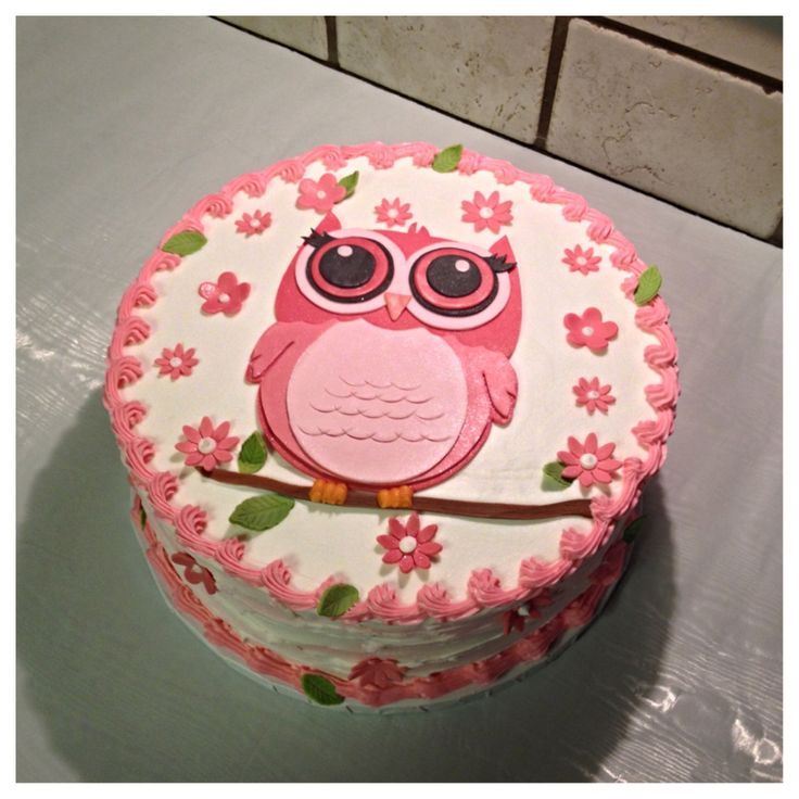 Owl Baby Shower Cake