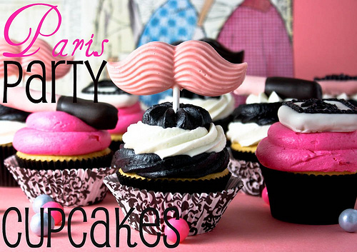 Paris Birthday Party Cupcakes