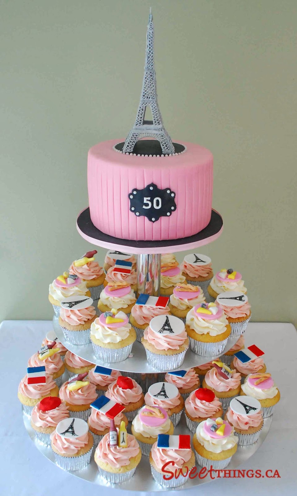 Paris Themed Birthday Cake Cupcakes