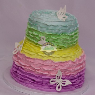 Pastel Rainbow Birthday Cake