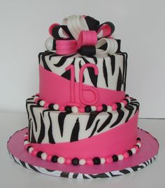 Pink Zebra Birthday Cake Ideas