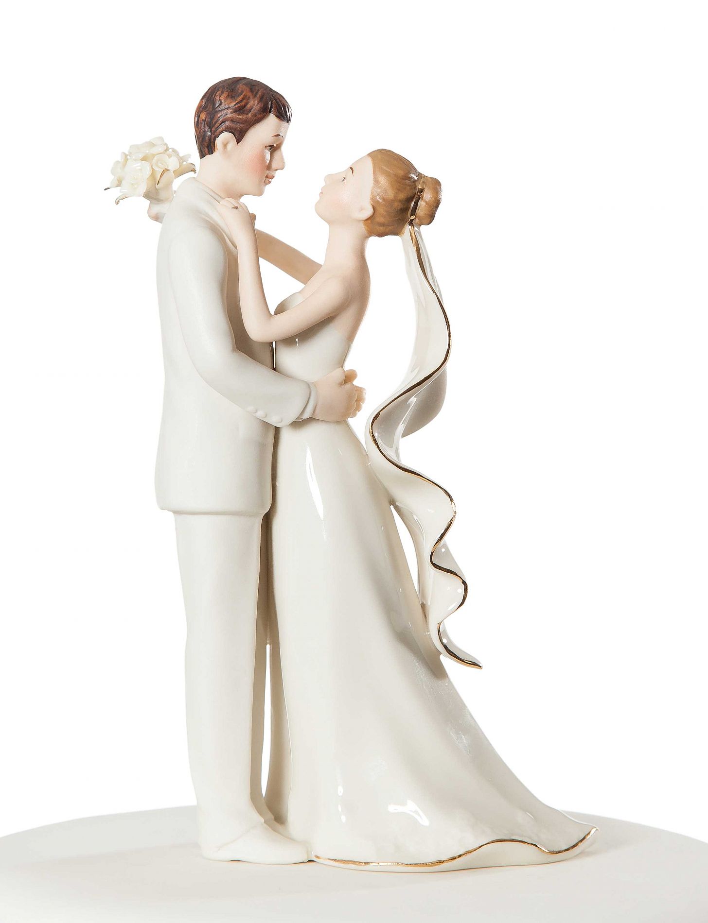 Porcelain Bride and Groom Wedding Cake Topper