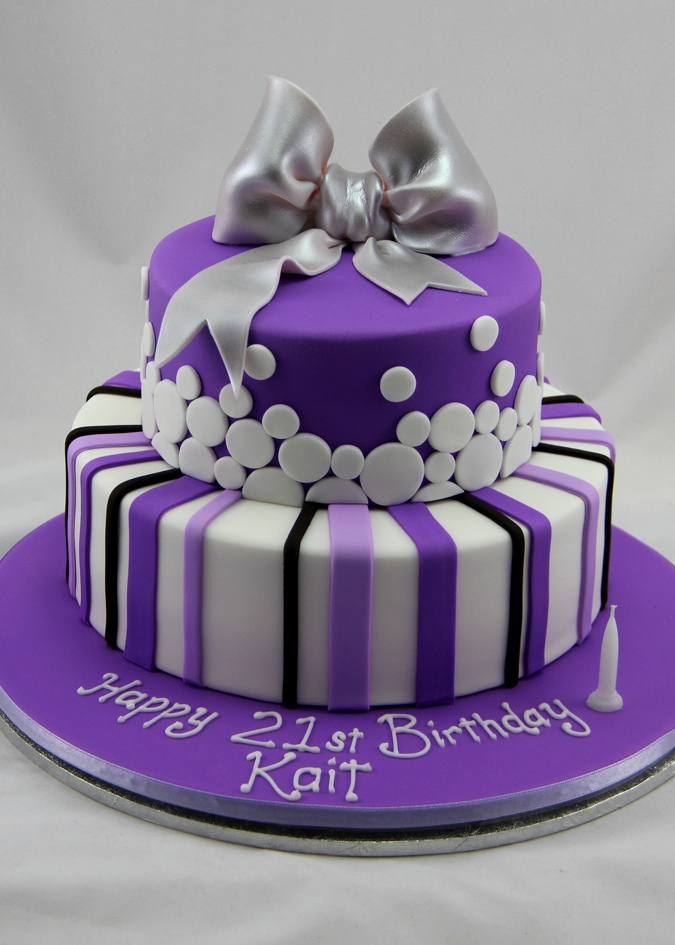 Purple 21st Birthday Cake