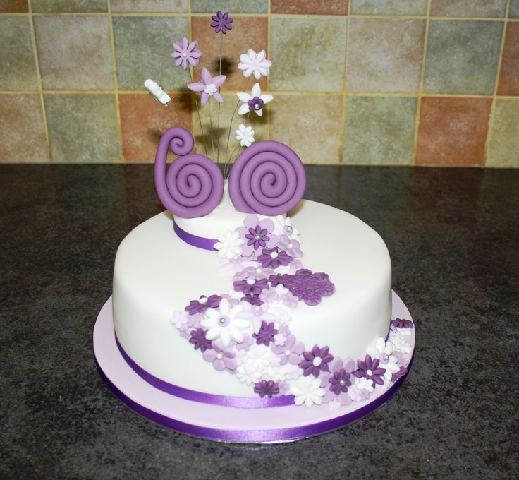 Purple 60th Birthday Cake