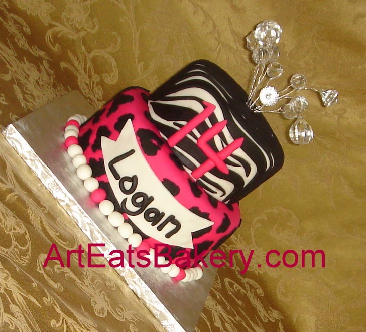 Purple Zebra Print Birthday Cakes