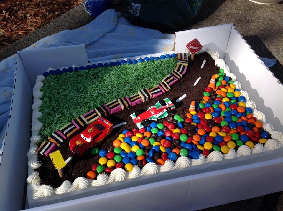 Race Track Birthday Cake Boy