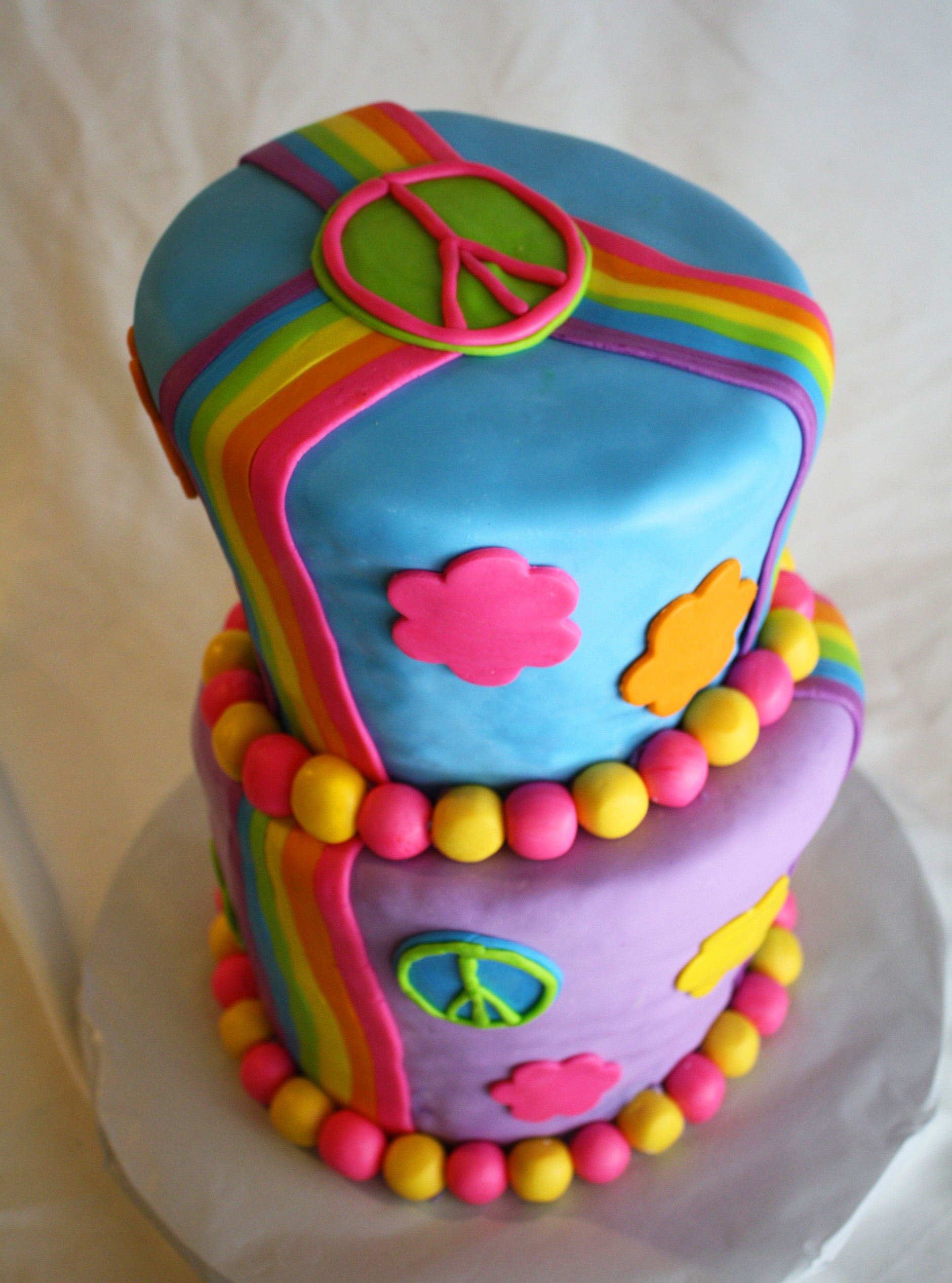 Rainbow Peace Sign Cake