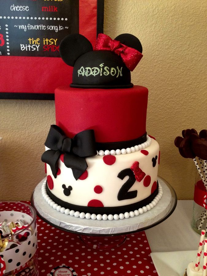 Red Minnie Mouse Birthday Cake