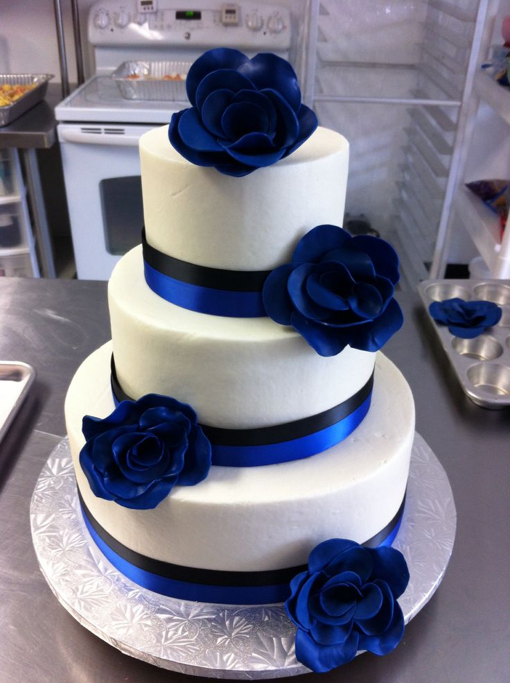 Royal Blue Wedding Cake