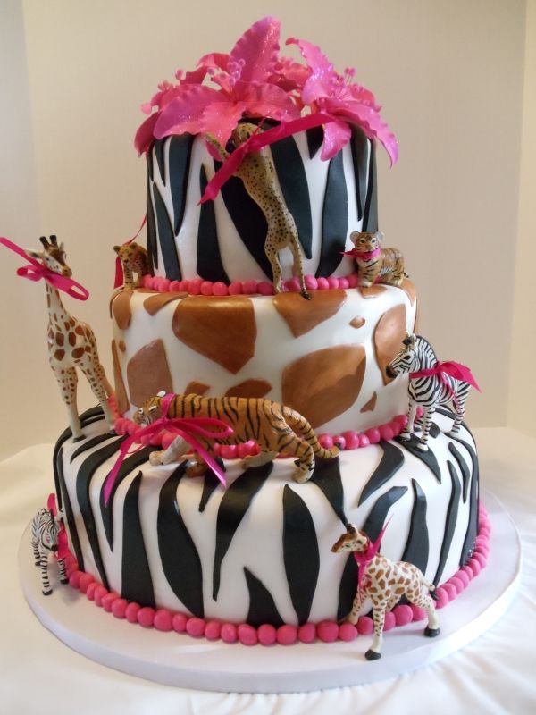 Safari Baby Shower Cake Girl