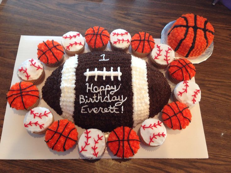 Sports-Themed 1st Birthday Cake