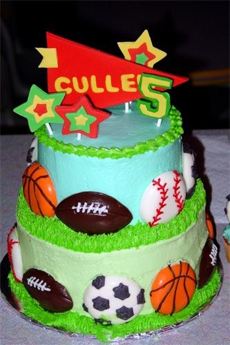 Sports-Themed Birthday Cake