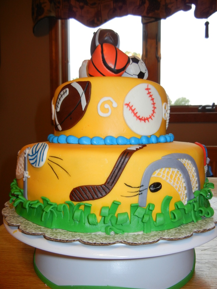 Sports-Themed Birthday Cake