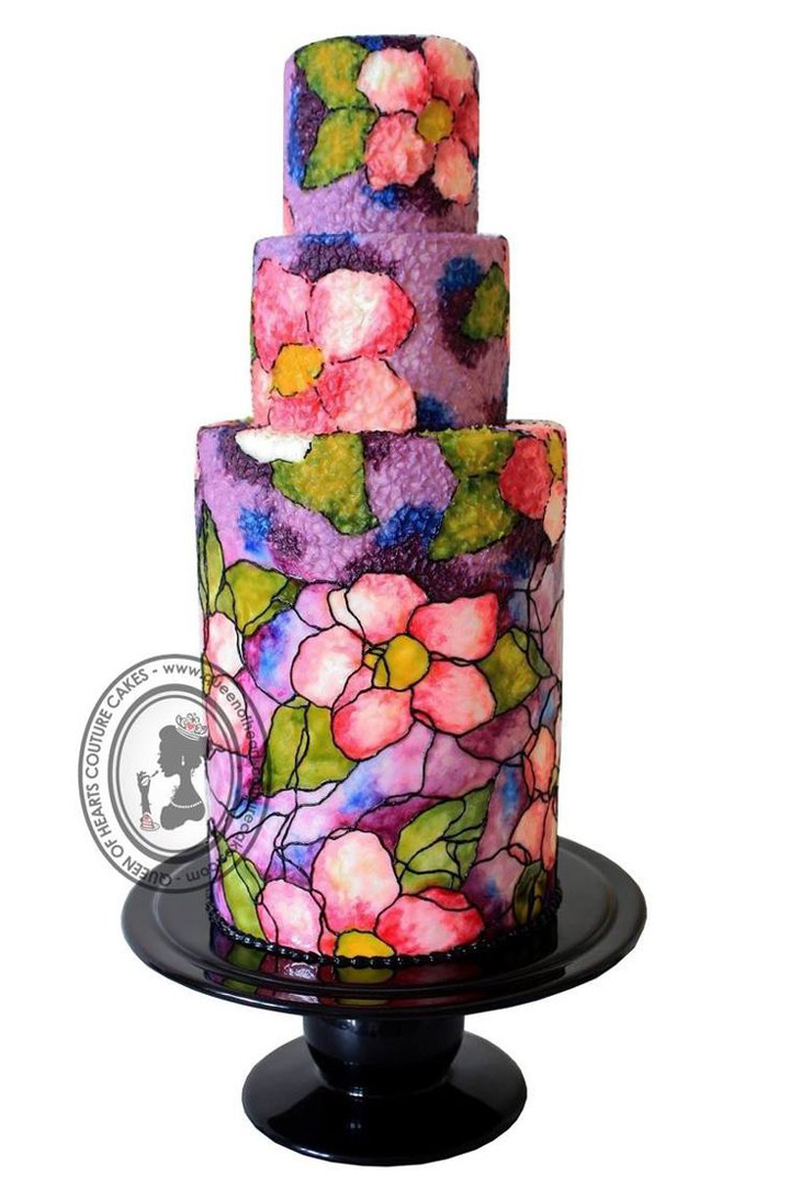 Stained Glass Queen of Hearts Couture Cakes