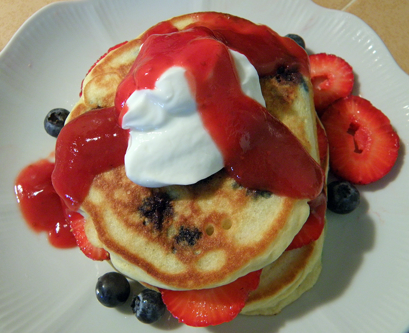 Strawberry Pancakes with Syrup