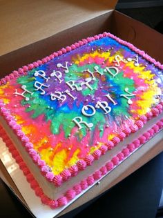 Tie Dye Sheet Cake Ideas