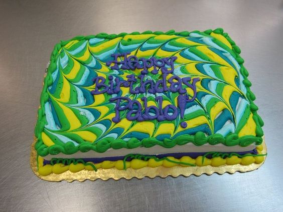 Tie Dye Sheet Cake