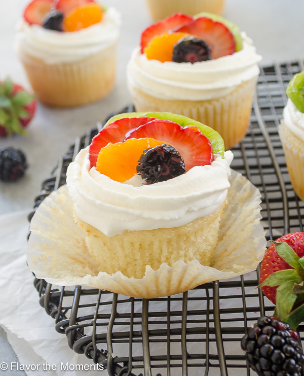 Vanilla Cupcakes with Fruit