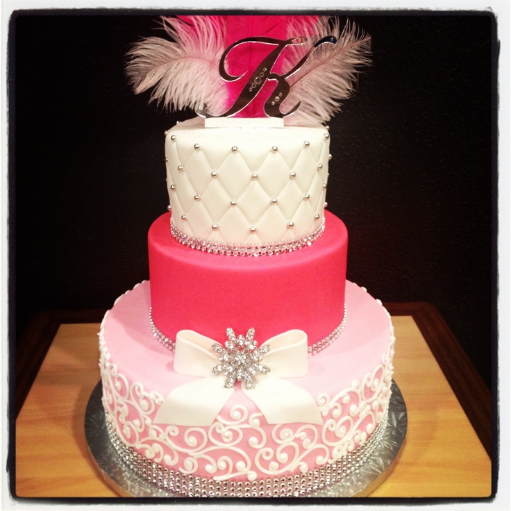 White Sweet 16 Cakes