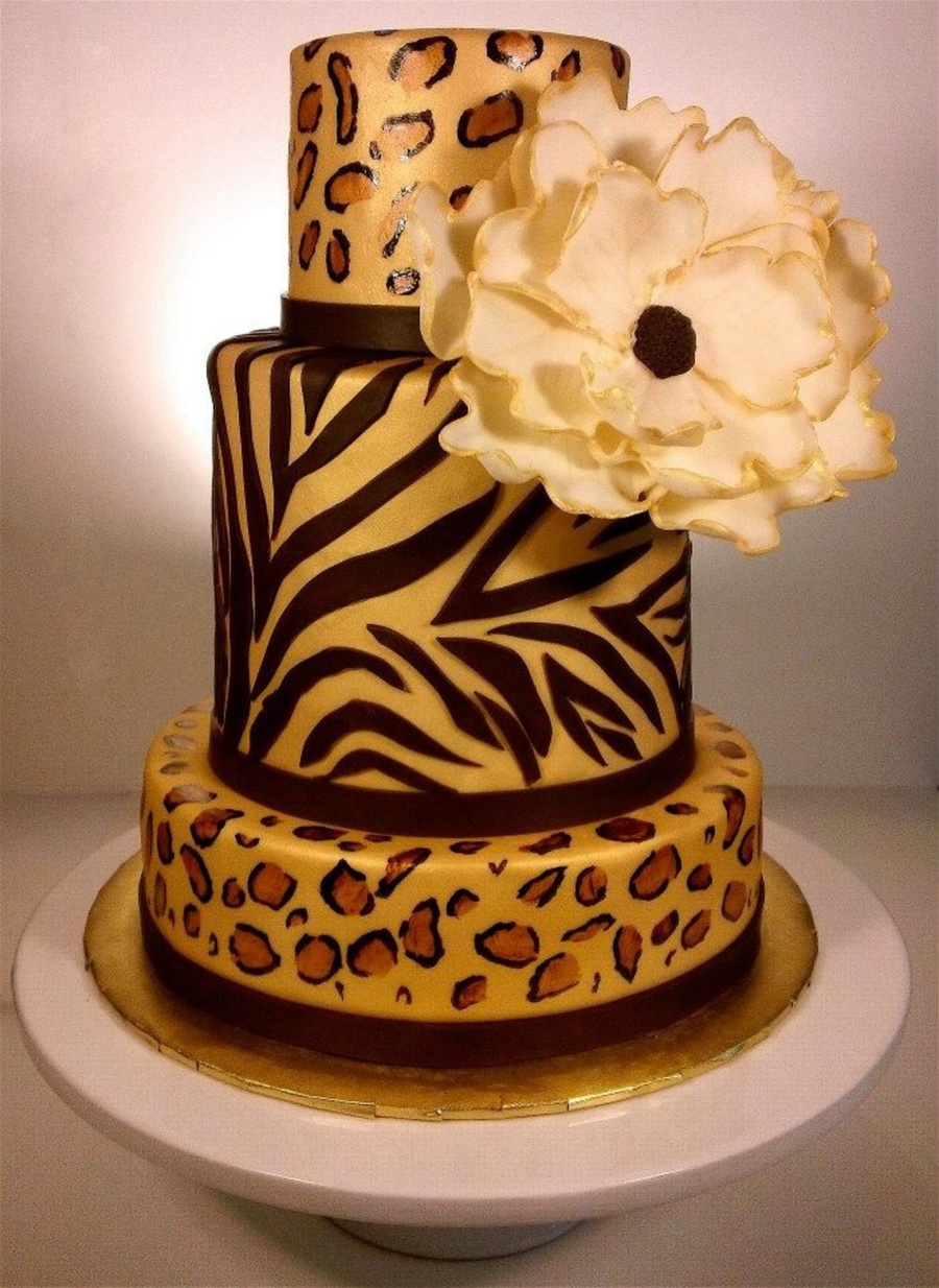 Zebra and Leopard Print Cake