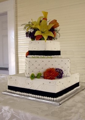 3 Tier Square Wedding Cake