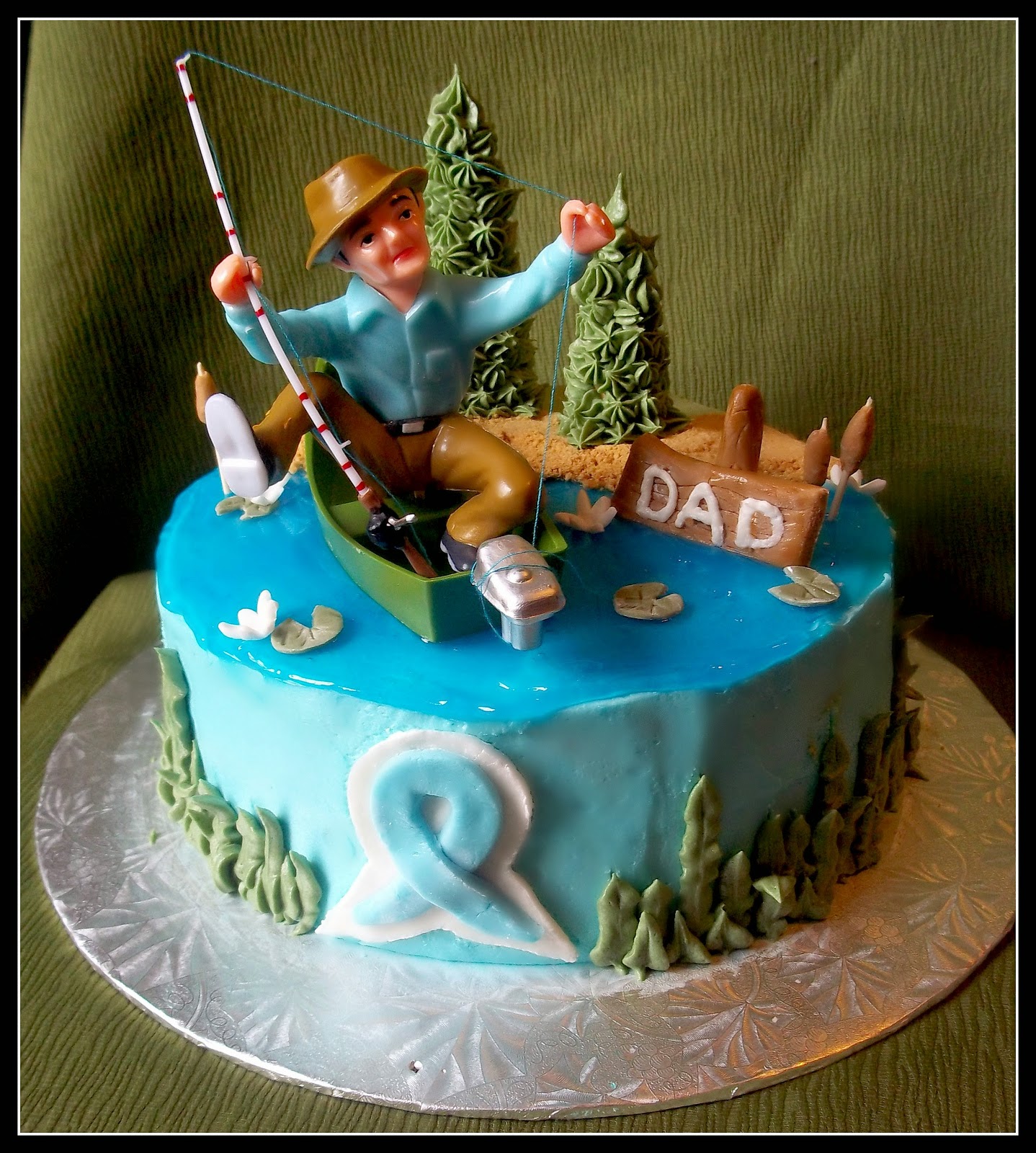 60th Fishing Birthday Cake