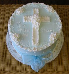 Baby Boy Baptism Cake Idea