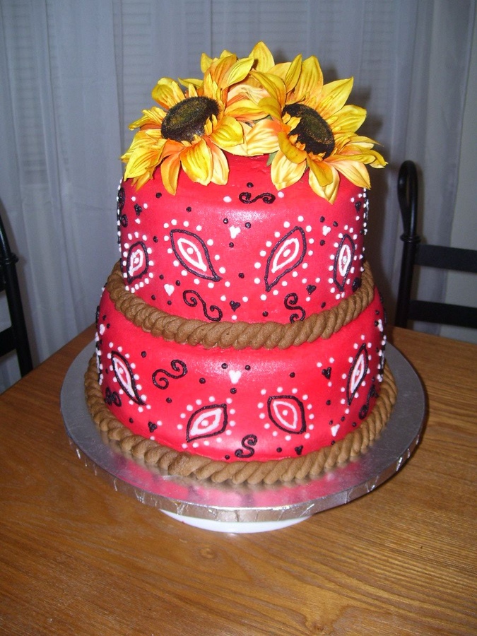 Bandana Cake with Sunflowers