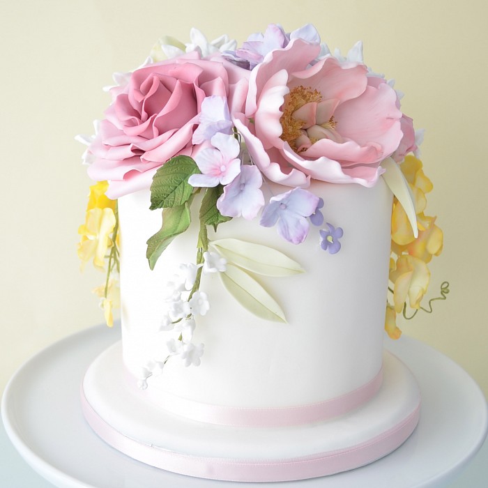 Birthday Cake with Flowers