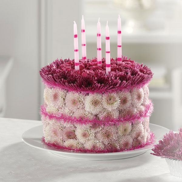 Birthday Cake with Flowers