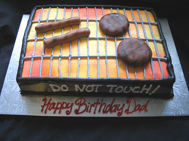 Birthday Cake with Hot Dogs