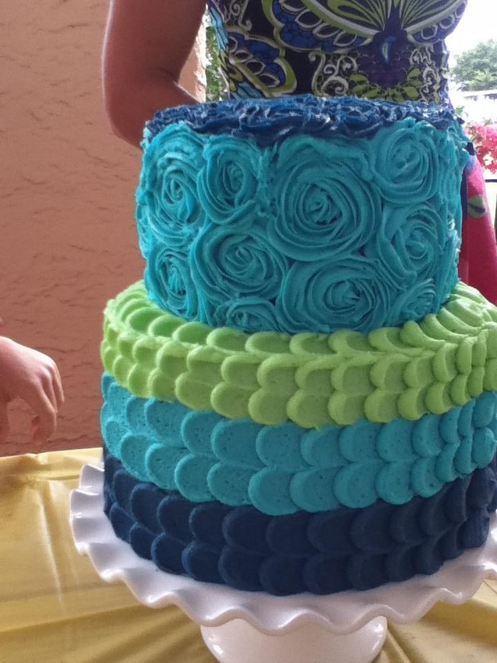 Blue and Green Sweet 16 Cakes