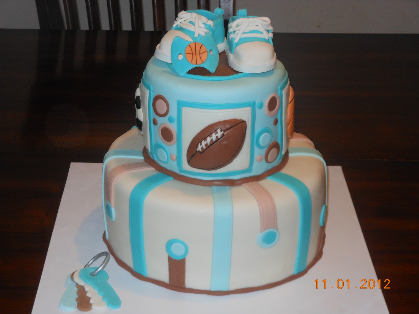 Boy Sports Theme Baby Shower Cake