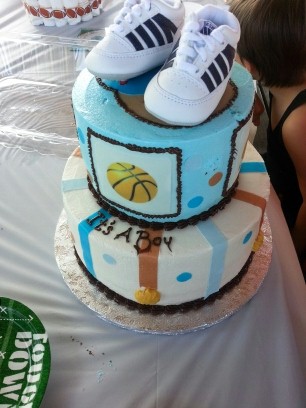 Boy Sports Theme Baby Shower Cake