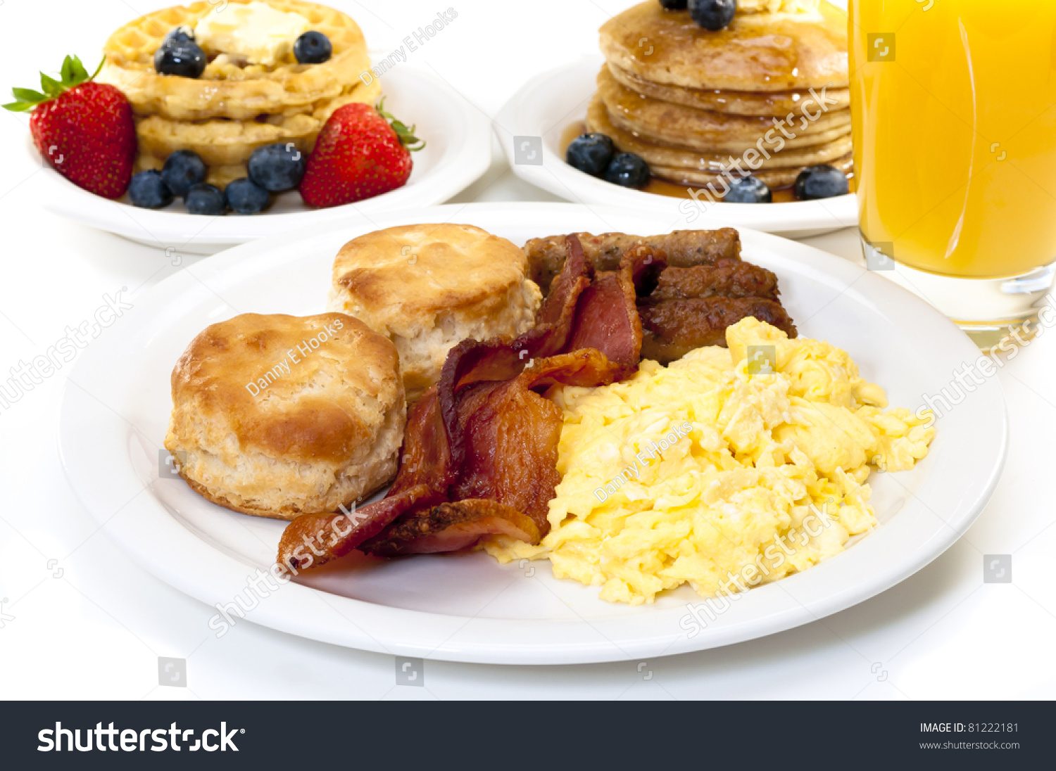 Breakfast Plate with Scrambled Eggs and Bacon