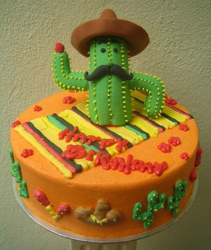 Cactus Themed Birthday Cake