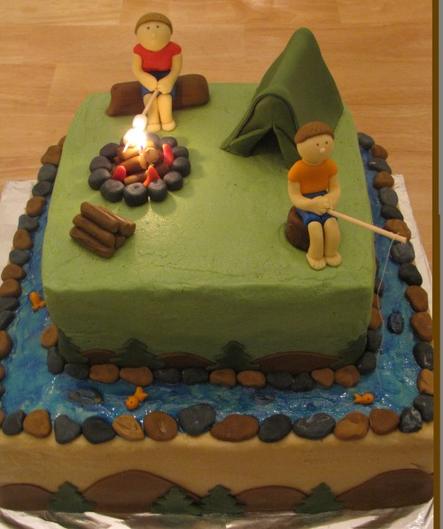 12 Campsite Themed Cakes Photo Camping Themed Cake Camping